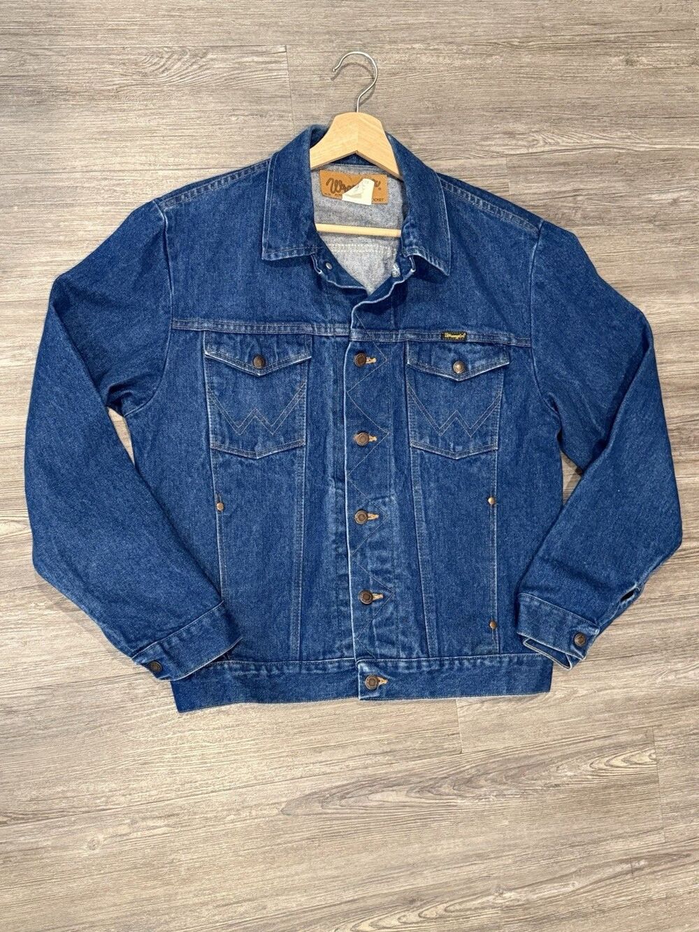 VTG Wrangler Denim Jacket Cowboy Cut 74140PW Sz 40 / Med Trucker Western Cowboy